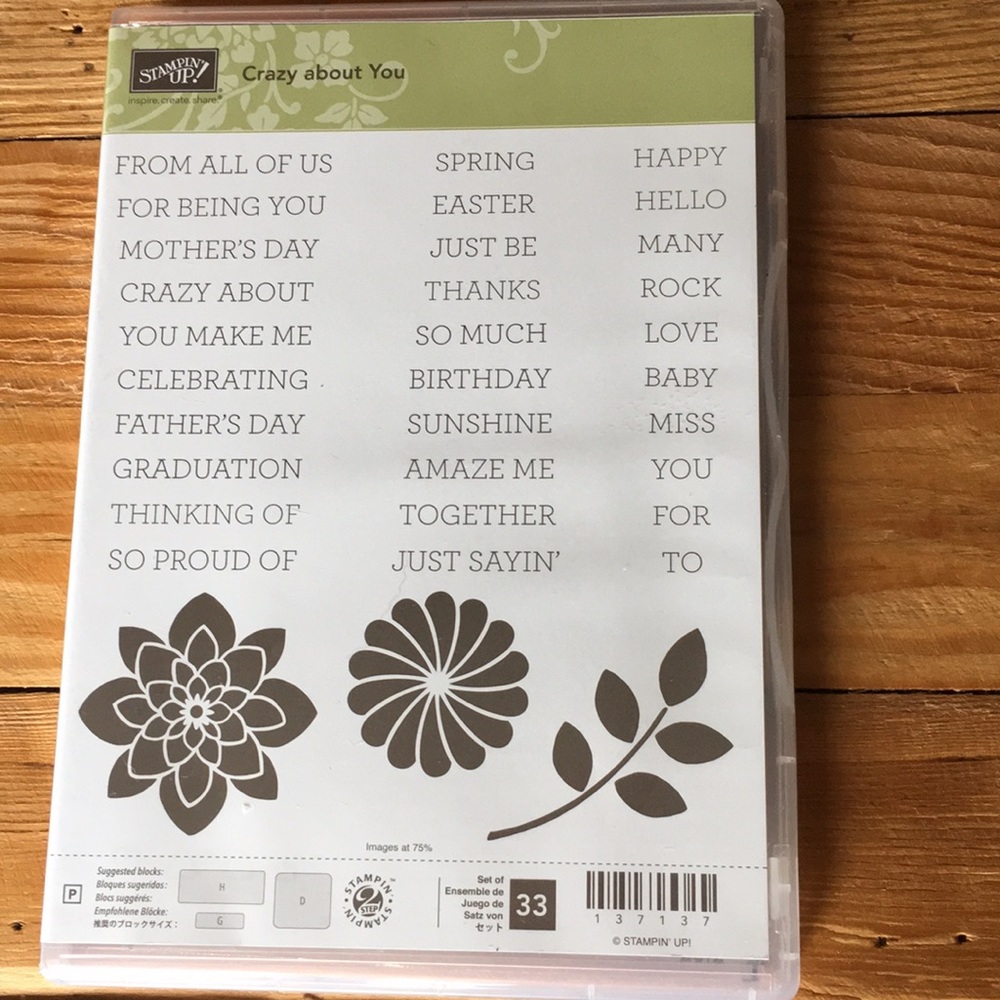 Stampin up- crazy about you- clear cling